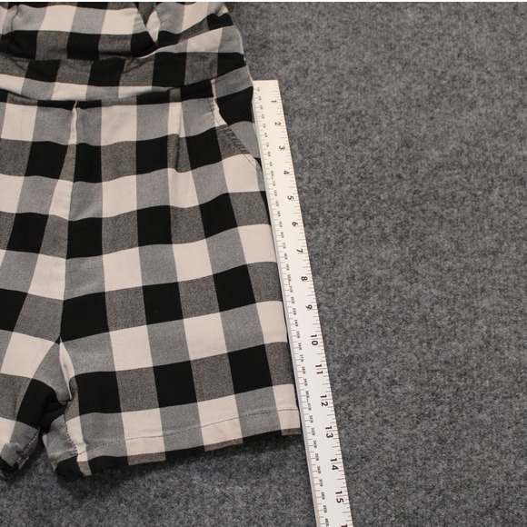 CBR Black and White Plaid Romper Sleeveless Jumpsuit Extra Large XL - Picture 3 of 9